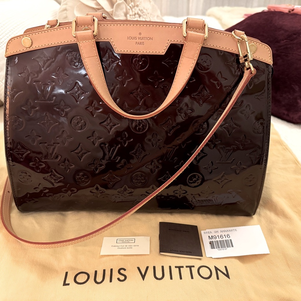 Louis Vuitton Monogram Vernis Brea MM Bag Amarante
